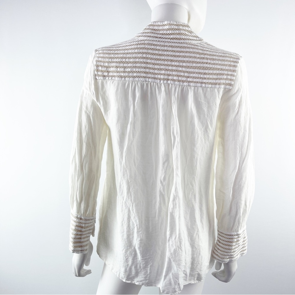 Soft Surroundings Women's White Long Sleeve Casual Button Down Top Size Petite S - Picture 7 of 10